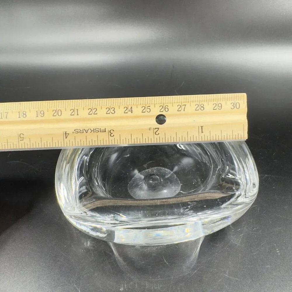 Venetian Clear Glass Dish Small Ashtray Made In‎ Italy Manganese 365nm Green UV